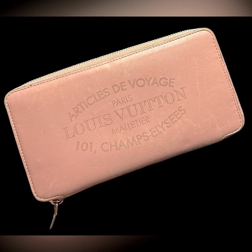 Louis Vuitton Articles De Voyage Veau Soie Lena Calfskin Pink Zippy Wallet